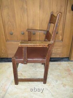 Child's Antique Limbert Oak Chair Mission Arts & Crafts Signed