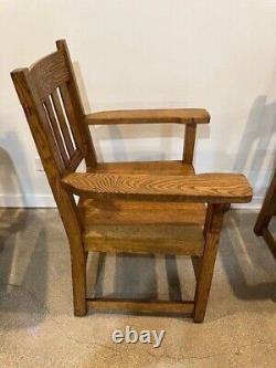 Classic Antique American Arts and Crafts/Mission Oak Armchairs (set of 4)