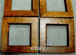 Four 4 Mission Arts Crafts quarter sawn oak frames 6x6 tile 9.5x9.5 spice brown