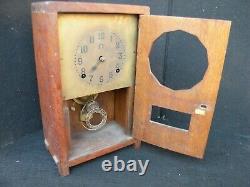 Genuine Original 1905 Gustav Stickley Quartersawn Mission Style Oak Mantle Clock