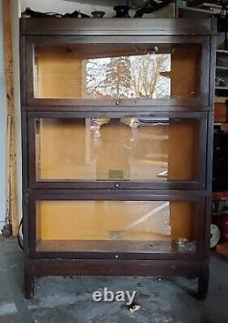 Globe Wernicke Antique Barrister 3 Section Stacking Bookcase Mission