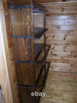 Globe Wernicke Antique Oak Barrister 4 Section Stacking Bookcase Mission Oak