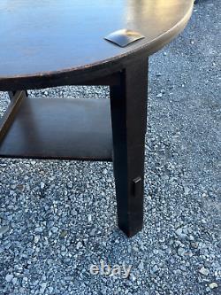 Good arts & crafts mission solid oak center table stickley style 1910