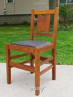 Gustav Stickley Antique H Back Desk Vanity Chair Mission Oak Arts & Crafts #398