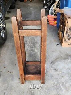 Gustav Stickley Antique Mission Arts & Crafts Oak Umbrella Stand Signed Rare