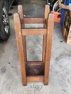 Gustav Stickley Antique Mission Arts & Crafts Oak Umbrella Stand Signed Rare