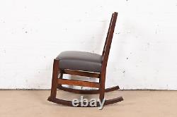 Gustav Stickley Antique Mission Oak Arts & Crafts Sewing Rocking Chair, 1900