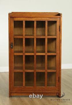 Gustav Stickley Antique Mission Oak One Door China Cabinet Bookcase