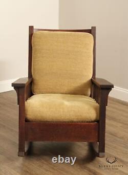 Gustav Stickley Antique Mission Oak Slatted Rocking Chair