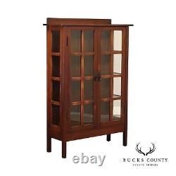 Gustav Stickley Antique Mission Oak and Glass Two-Door China Cabinet