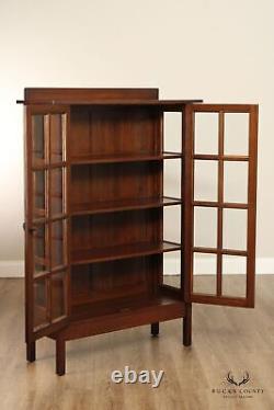 Gustav Stickley Antique Mission Oak and Glass Two-Door China Cabinet