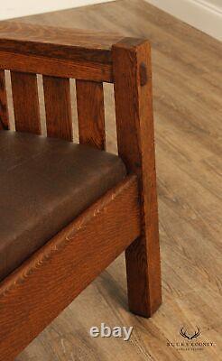 Harden Antique Mission Oak Slatted Settee