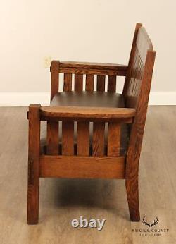 Harden Antique Mission Oak Slatted Settee