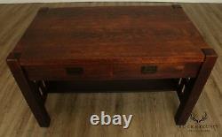 Harden Mission Style Arts and Crafts Antique 2 Drawer Library Table