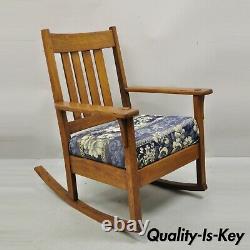 J. M. Young & Sons Antique Mission Oak Arts & Crafts Rocker Rocking Chair