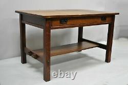 L & JG Stickley Library Table Desk #531 One Drawer Mission Oak Arts & Crafts