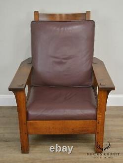 L & J G Stickley Antique Mission Oak Arts & Crafts Morris Chair