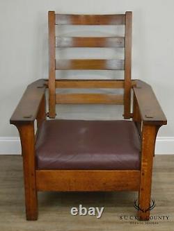 L & J G Stickley Antique Mission Oak Arts & Crafts Morris Chair