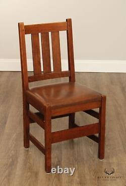 L. & J. G. Stickley Antique Mission Oak Set of Five Dining Chairs