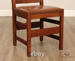 L. & J. G. Stickley Antique Mission Oak Set of Five Dining Chairs