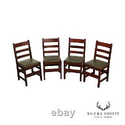 L. &J. G. Stickley Antique Mission Oak Set of Four Dining Chairs