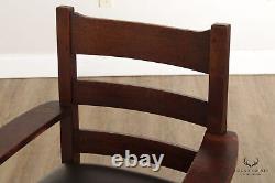L. & J. G. Stickley Mission Oak and Leather Armchair