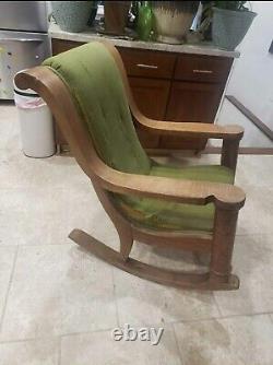 Large Library Antique Arts & Crafts Mission Oak Rocking Chair Restoration Papa