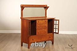 Larkin Co. Antique Mission Oak and Glass Sideboard Buffet