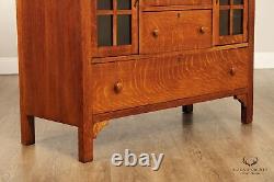 Larkin Co. Antique Mission Oak and Glass Sideboard Buffet