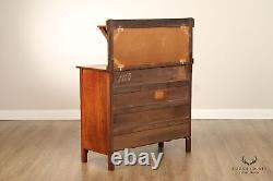 Larkin Co. Antique Mission Oak and Glass Sideboard Buffet