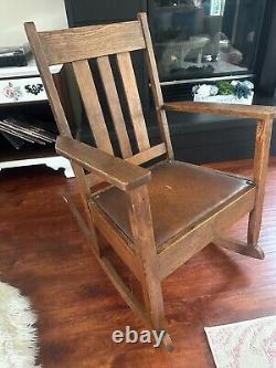 Late 1800's Mission Oak Rocking Chair