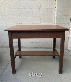Library Table Antique, Oak Mission / Arts & Crafts Style