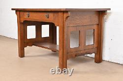 Lifetime Furniture Antique Mission Oak Arts & Crafts Desk or Library Table