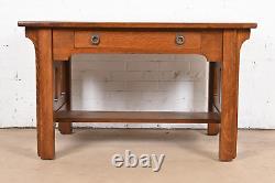 Lifetime Furniture Antique Mission Oak Arts & Crafts Desk or Library Table