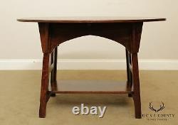 Limbert Antique Mission Arts and Crafts Oak Oval Library Table