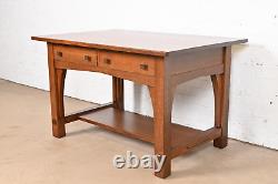 Limbert Antique Mission Oak Arts & Crafts Desk or Library Table, Refinished