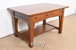 Limbert Antique Mission Oak Arts & Crafts Desk or Library Table, Refinished