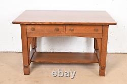 Limbert Antique Mission Oak Arts & Crafts Desk or Library Table, Refinished