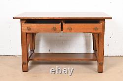 Limbert Antique Mission Oak Arts & Crafts Desk or Library Table, Refinished