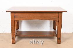 Limbert Antique Mission Oak Arts & Crafts Desk or Library Table, Refinished