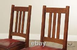 Limbert Antique Mission Oak Pair of Side Chairs