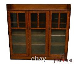 Limbert Antique Quartersawn Oak Mission Style Three Door Bookcase (B)