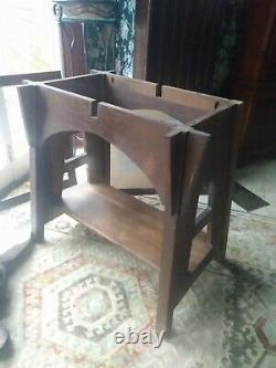 Limbert Mission Oak #146 Arts and Crafts Cut Out Table Base-Signed and Original