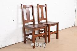 Limbert Mission Oak Arts & Crafts Side Chairs, Pair