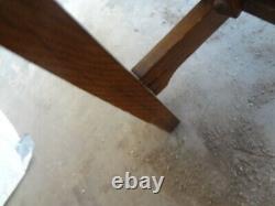 MISSION OAK TABLE with REVOLVING BOOKCASE. NO RESERVE