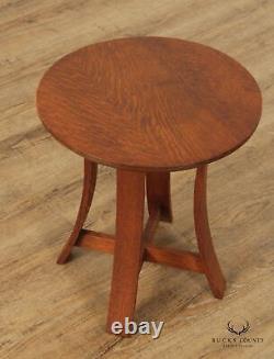 Michigan Chair Co. Antique Mission Arts and Crafts Oak Round Side Table
