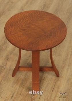 Michigan Chair Co. Antique Mission Arts and Crafts Oak Round Side Table