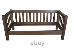 Mid Century Mission Arts & Crafts Oak Slat Back Sofa Settle Craftsman 72