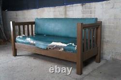 Mid Century Mission Arts & Crafts Oak Slat Back Sofa Settle Craftsman 72