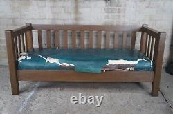 Mid Century Mission Arts & Crafts Oak Slat Back Sofa Settle Craftsman 72